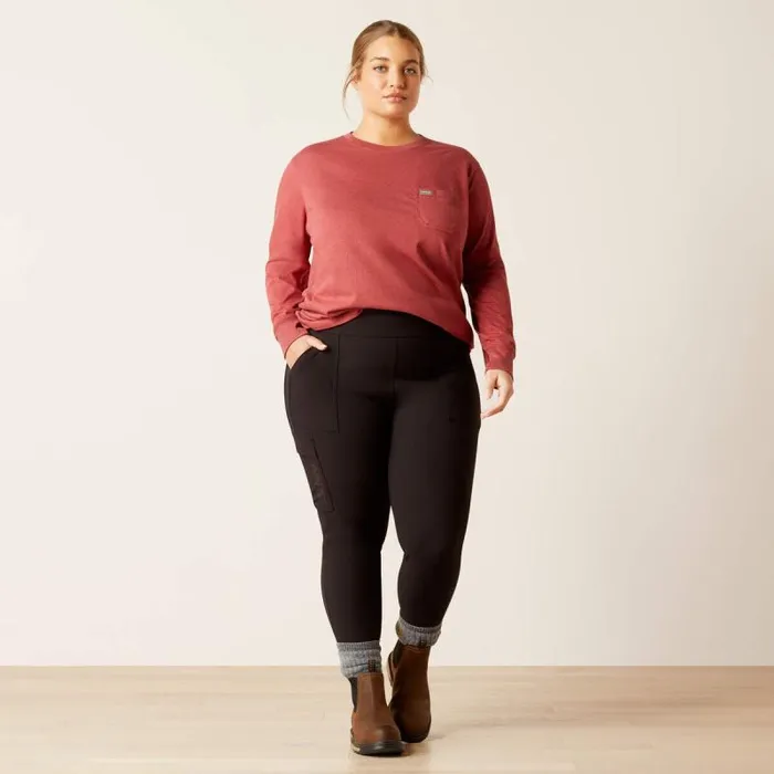 Women TShirts and Tops Ariat Rebar Cotton Strong Arrow Red Dahlia Heather