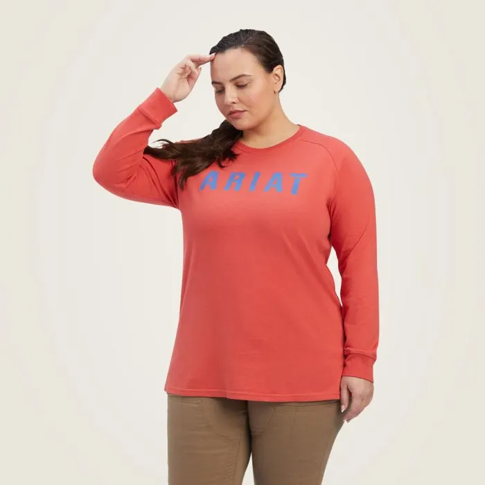 Women TShirts and Tops Ariat Rebar Cotton Strong Block TShirt Baked Apple True Navy Women TShirts and Tops Ariat Rebar Cotton Strong Block TShirt Baked Apple True Navy