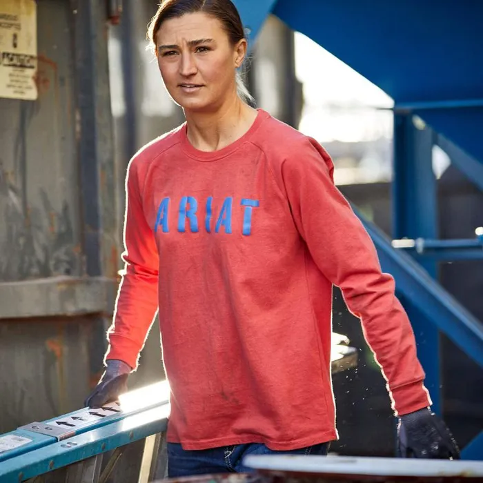 Women TShirts and Tops Ariat Rebar Cotton Strong Block TShirt Baked Apple True Navy Women TShirts and Tops Ariat Rebar Cotton Strong Block TShirt Baked Apple True Navy
