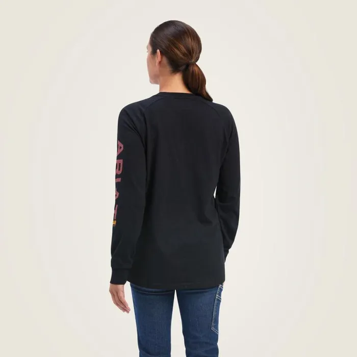 Women TShirts and Tops Ariat Rebar Cotton Strong Logo Graphic Black Rosewood Women TShirts and Tops Ariat Rebar Cotton Strong Logo Graphic Black Rosewood