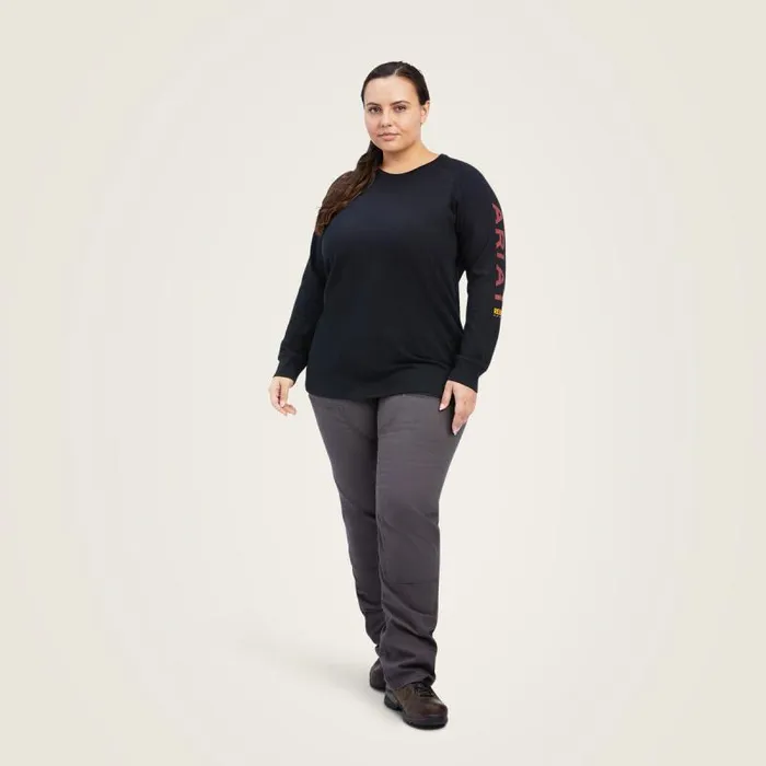 Women TShirts and Tops Ariat Rebar Cotton Strong Logo Graphic Black Rosewood Women TShirts and Tops Ariat Rebar Cotton Strong Logo Graphic Black Rosewood