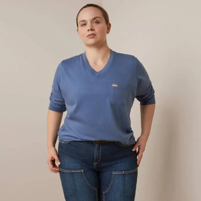 Women TShirts and Tops Ariat Rebar Cotton Strong Work Hard Bijou Blue Women TShirts and Tops Ariat Rebar Cotton Strong Work Hard Bijou Blue