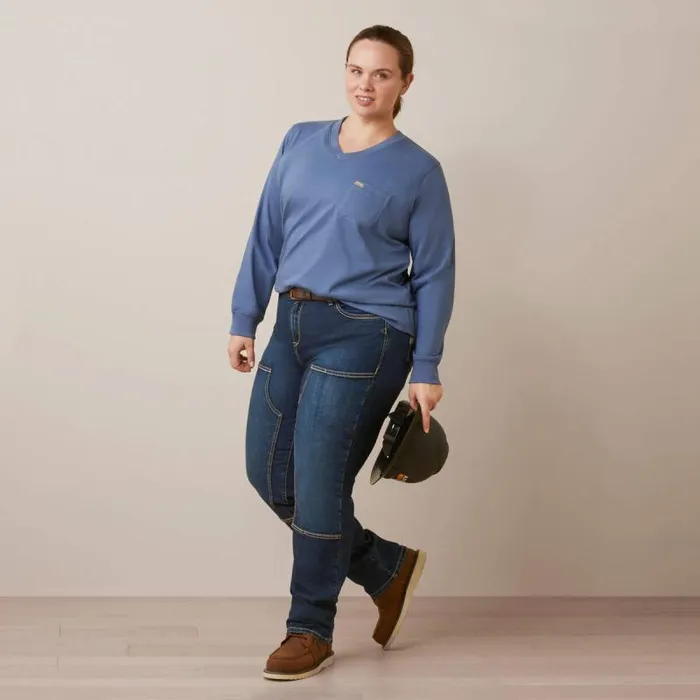 Women TShirts and Tops Ariat Rebar Cotton Strong Work Hard Bijou Blue Women TShirts and Tops Ariat Rebar Cotton Strong Work Hard Bijou Blue