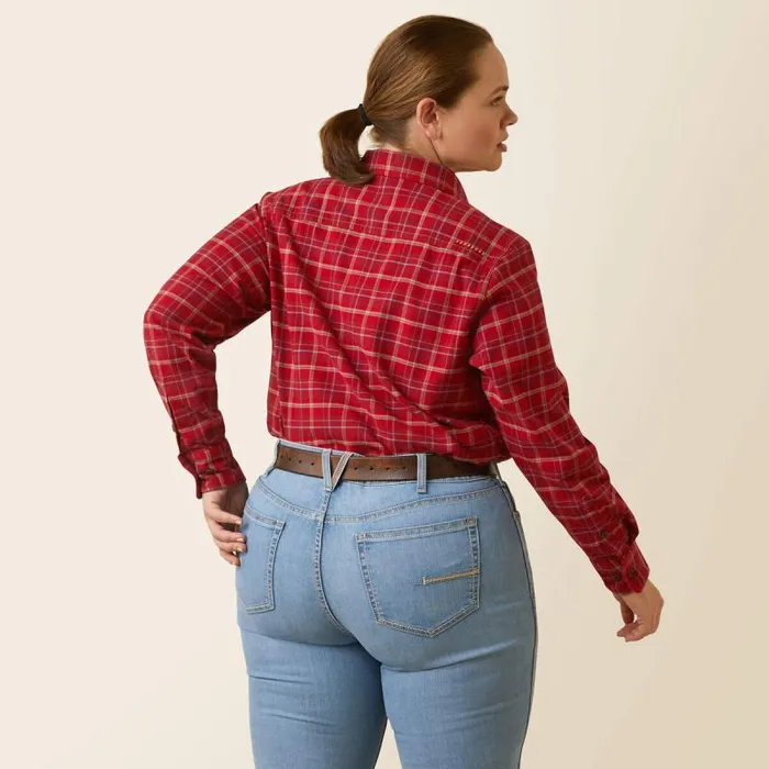 Women TShirts and Tops Ariat Rebar Flannel DuraStretch Work Shirt Samba Plaid
