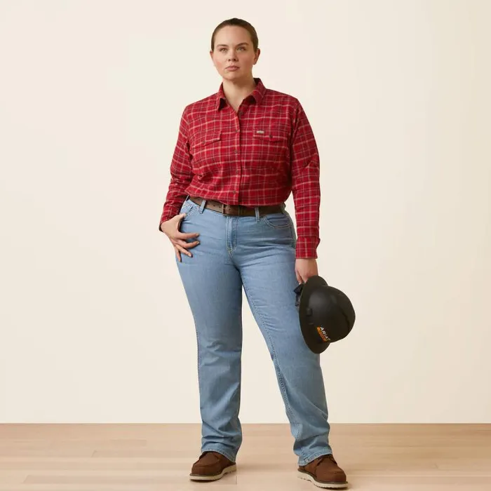 Women TShirts and Tops Ariat Rebar Flannel DuraStretch Work Shirt Samba Plaid