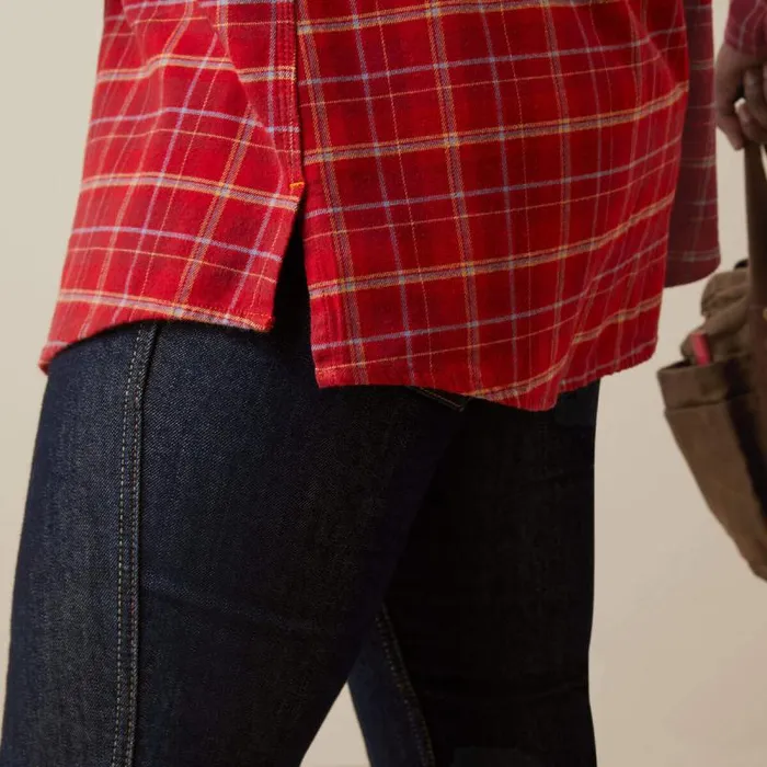 Women TShirts and Tops Ariat Rebar Flannel DuraStretch Work Shirt Samba Plaid