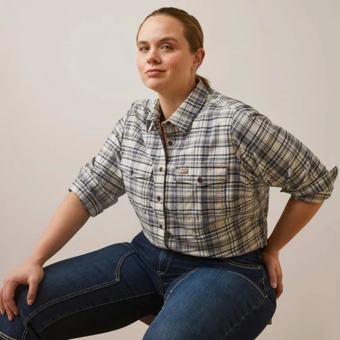 Women TShirts and Tops Ariat Rebar Flannel DuraStretch Work Shirt String Plaid