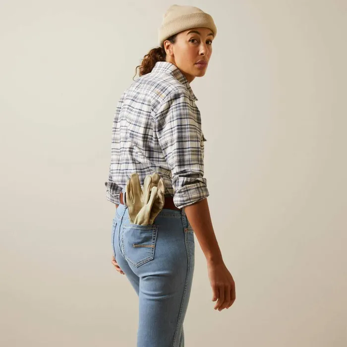 Women TShirts and Tops Ariat Rebar Flannel DuraStretch Work Shirt String Plaid