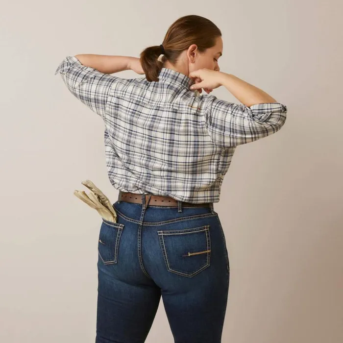 Women TShirts and Tops Ariat Rebar Flannel DuraStretch Work Shirt String Plaid