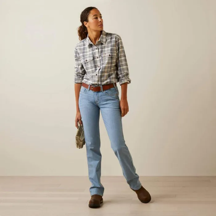 Women TShirts and Tops Ariat Rebar Flannel DuraStretch Work Shirt String Plaid