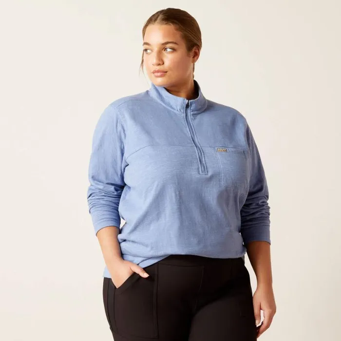 Women TShirts and Tops Ariat Rebar Foundation 14 Zip Shirt Colony Blue Women TShirts and Tops Ariat Rebar Foundation 14 Zip Shirt Colony Blue