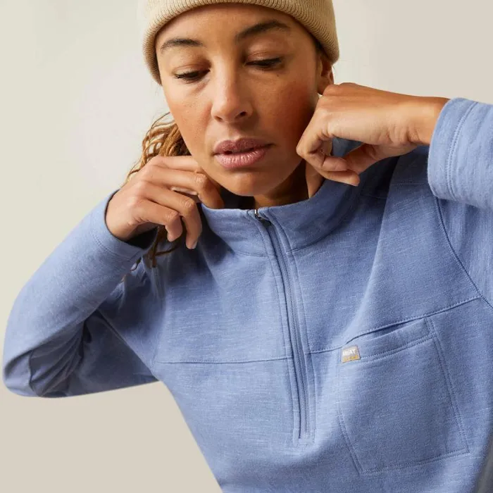 Women TShirts and Tops Ariat Rebar Foundation 14 Zip Shirt Colony Blue Women TShirts and Tops Ariat Rebar Foundation 14 Zip Shirt Colony Blue