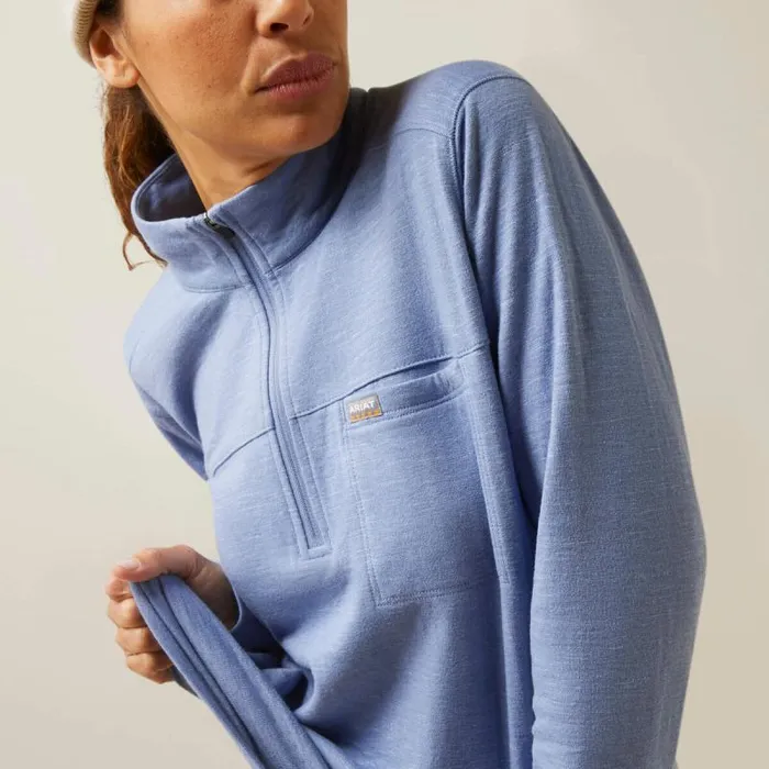 Women TShirts and Tops Ariat Rebar Foundation 14 Zip Shirt Colony Blue Women TShirts and Tops Ariat Rebar Foundation 14 Zip Shirt Colony Blue