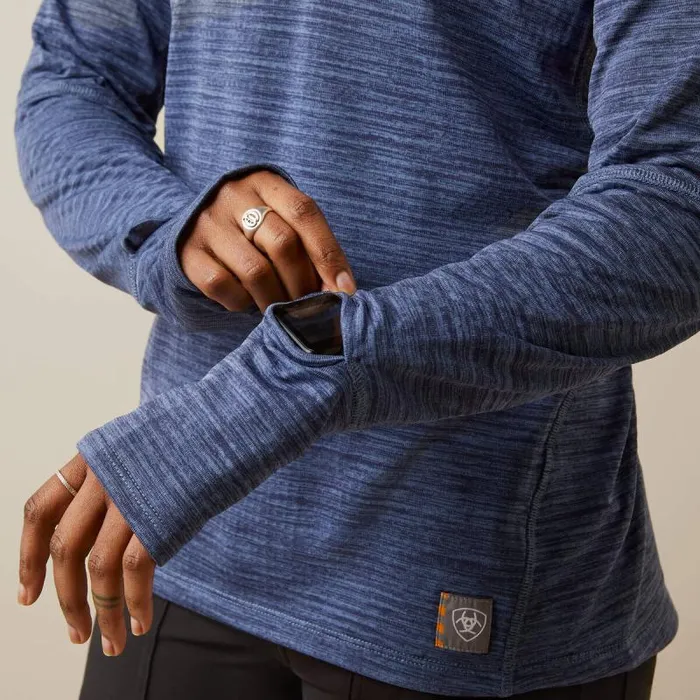 Women TShirts and Tops Ariat Rebar Gridwork Baselayer 14 Zip TShirt Bjou Blue Women TShirts and Tops Ariat Rebar Gridwork Baselayer 14 Zip TShirt Bjou Blue