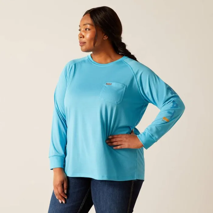 Women TShirts and Tops Ariat Rebar Heat Fighter TShirt Norse Bluemeadowbrook