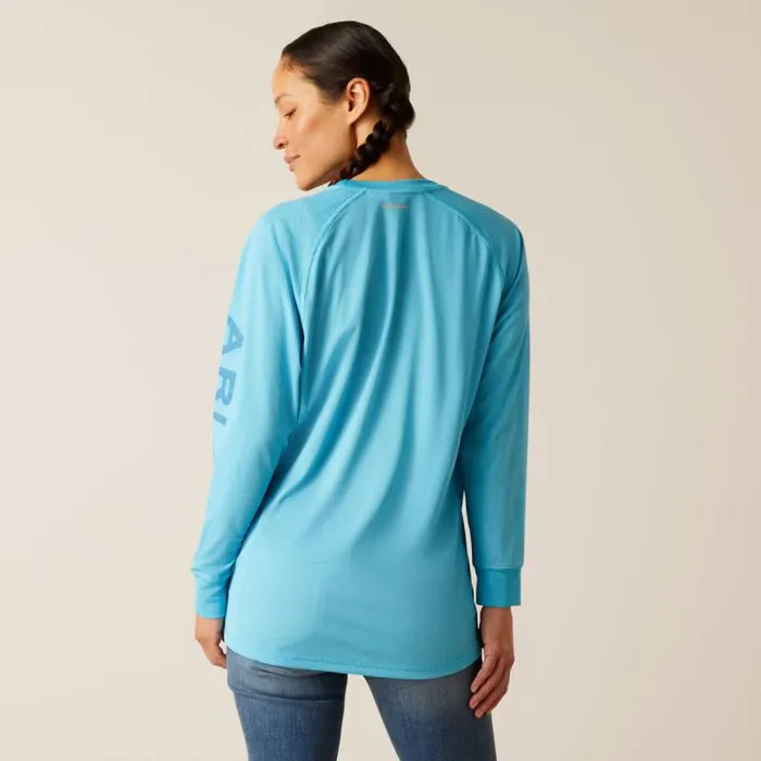 Women TShirts and Tops Ariat Rebar Heat Fighter TShirt Norse Bluemeadowbrook