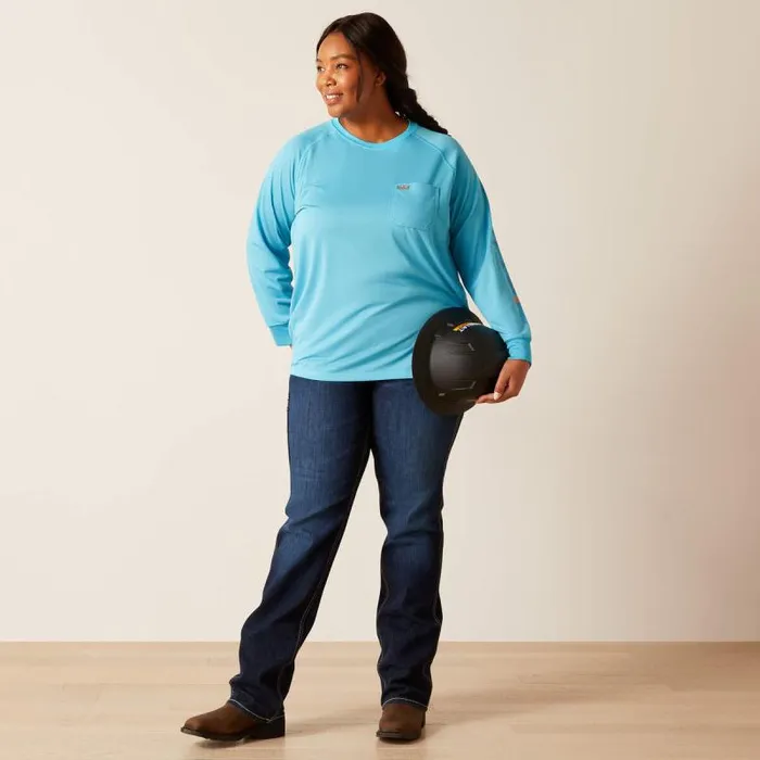 Women TShirts and Tops Ariat Rebar Heat Fighter TShirt Norse Bluemeadowbrook