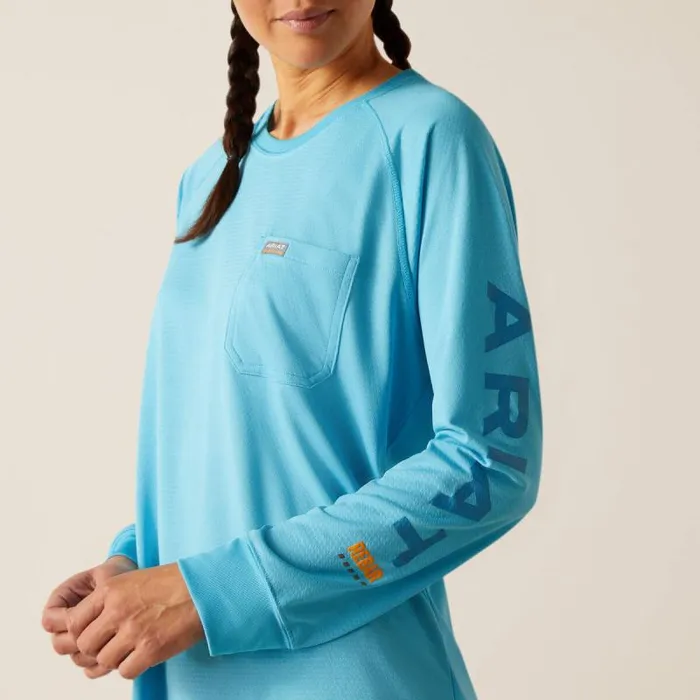 Women TShirts and Tops Ariat Rebar Heat Fighter TShirt Norse Bluemeadowbrook