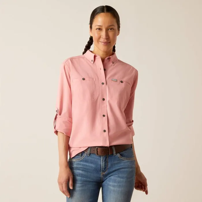 Women TShirts and Tops Ariat Rebar Made Tough 360 AirFlow DuraStretch Work Shirt Mauveglow