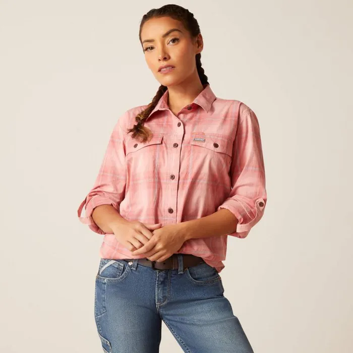 Women TShirts and Tops Ariat Rebar Made Tough DuraStretch Work Shirt Mauveglow Plaid Women TShirts and Tops Ariat Rebar Made Tough DuraStretch Work Shirt Mauveglow Plaid