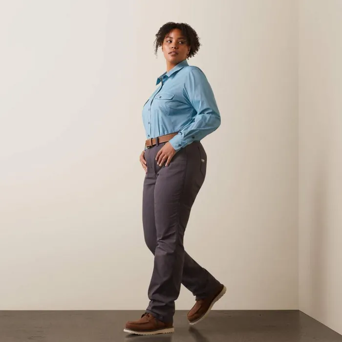 Women TShirts and Tops Ariat Rebar Made Tough VentTEK DuraStretch Work Shirt Larkspur Heather