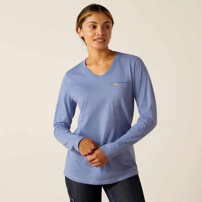 Women TShirts and Tops Ariat Rebar Workman Stars and Stripes Colony Blue