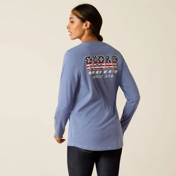 Women TShirts and Tops Ariat Rebar Workman Stars and Stripes Colony Blue Women TShirts and Tops Ariat Rebar Workman Stars and Stripes Colony Blue