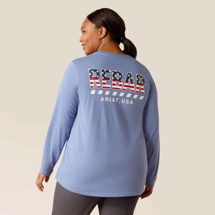 Women TShirts and Tops Ariat Rebar Workman Stars and Stripes Colony Blue Women TShirts and Tops Ariat Rebar Workman Stars and Stripes Colony Blue