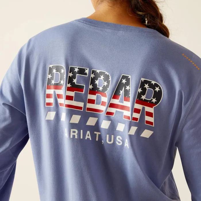 Women TShirts and Tops Ariat Rebar Workman Stars and Stripes Colony Blue Women TShirts and Tops Ariat Rebar Workman Stars and Stripes Colony Blue