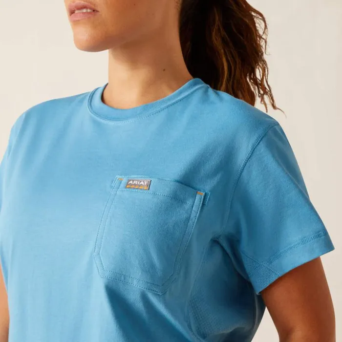 Women TShirts and Tops Ariat Rebar Workman Tool Flag TShirt Cendre Blue Women TShirts and Tops Ariat Rebar Workman Tool Flag TShirt Cendre Blue