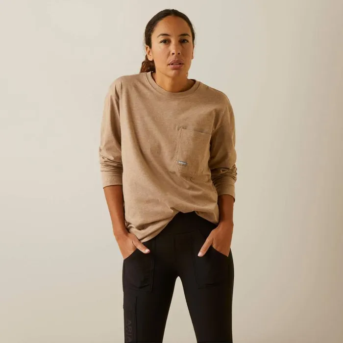 Women TShirts and Tops Ariat Rebar Workman Union City Oatmeal Heather Women TShirts and Tops Ariat Rebar Workman Union City Oatmeal Heather