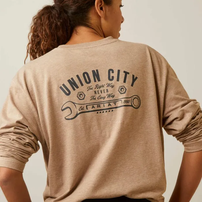 Women TShirts and Tops Ariat Rebar Workman Union City Oatmeal Heather Women TShirts and Tops Ariat Rebar Workman Union City Oatmeal Heather