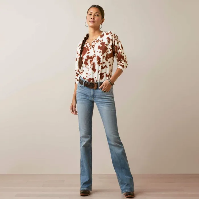 Women TShirts and Tops Ariat Relaxed Henley Top Paint Women TShirts and Tops Ariat Relaxed Henley Top Paint