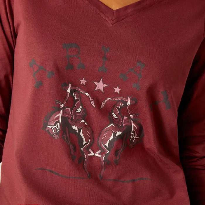 Women TShirts and Tops Ariat Rodeo TShirt Oxblood Red Women TShirts and Tops Ariat Rodeo TShirt Oxblood Red