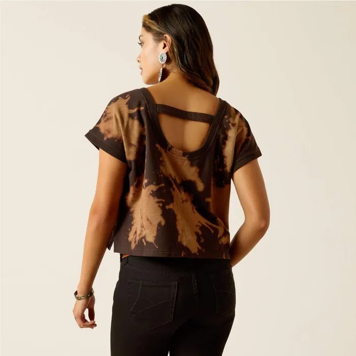 Women TShirts and Tops Ariat Rodeo USA Top Bleached Black and Tan Women TShirts and Tops Ariat Rodeo USA Top Bleached Black and Tan