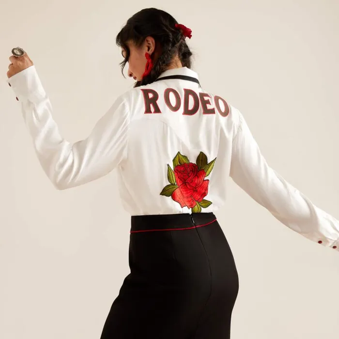Women TShirts and Tops Ariat Rose Rodeo Quincy Shirt White Women TShirts and Tops Ariat Rose Rodeo Quincy Shirt White