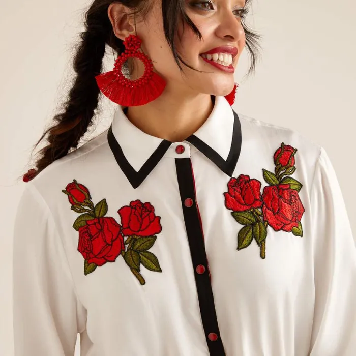 Women TShirts and Tops Ariat Rose Rodeo Quincy Shirt White Women TShirts and Tops Ariat Rose Rodeo Quincy Shirt White