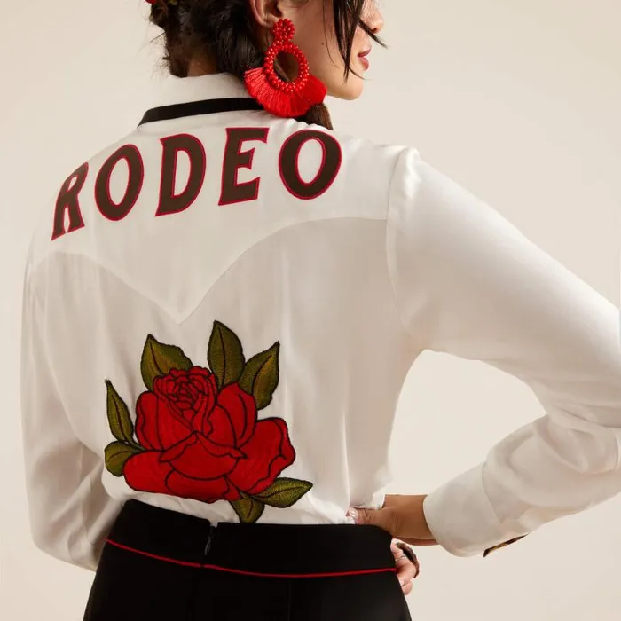 Women TShirts and Tops Ariat Rose Rodeo Quincy Shirt White Women TShirts and Tops Ariat Rose Rodeo Quincy Shirt White