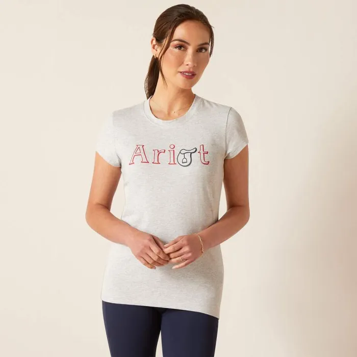 Women TShirts and Tops Ariat Saddle TShirt Heather Grey