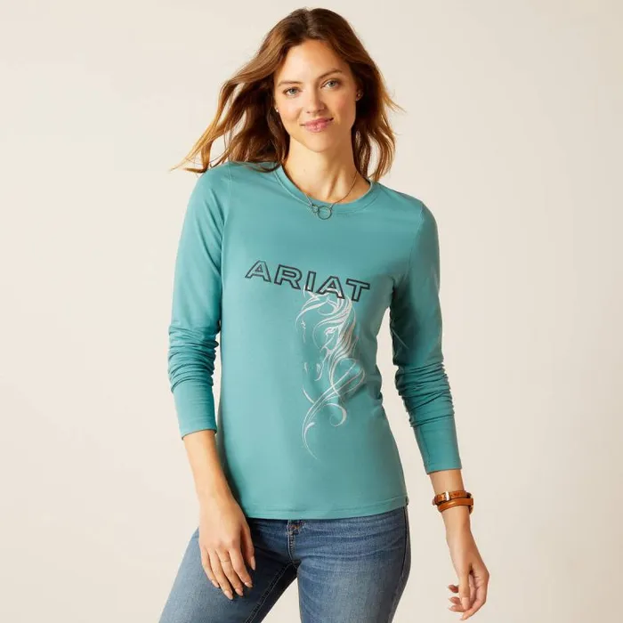 Women TShirts and Tops Ariat Silhouette TShirt Arctic