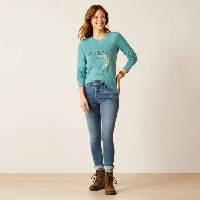 Women TShirts and Tops Ariat Silhouette TShirt Arctic Women TShirts and Tops Ariat Silhouette TShirt Arctic