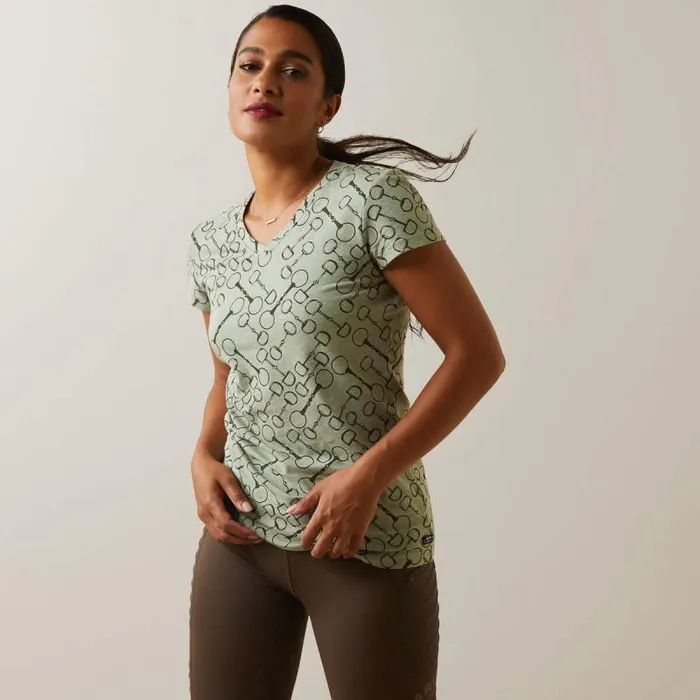Women TShirts and Tops Ariat Snaffle TShirt Basil Heather