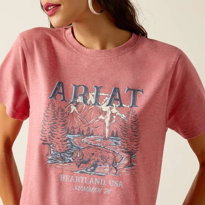 Women TShirts and Tops Ariat Souvenir TShirt Garnet Heather