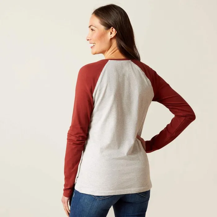 Women TShirts and Tops Ariat Stirrup Leather I TShirt Heather Greyfired Brick Women TShirts and Tops Ariat Stirrup Leather I TShirt Heather Greyfired Brick