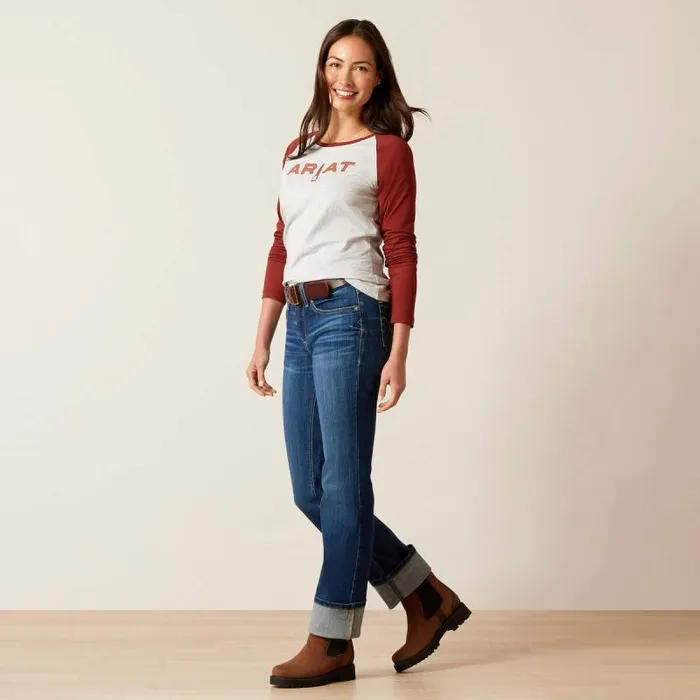 Women TShirts and Tops Ariat Stirrup Leather I TShirt Heather Greyfired Brick Women TShirts and Tops Ariat Stirrup Leather I TShirt Heather Greyfired Brick