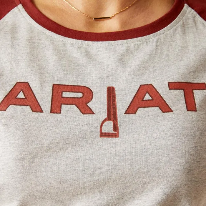 Women TShirts and Tops Ariat Stirrup Leather I TShirt Heather Greyfired Brick Women TShirts and Tops Ariat Stirrup Leather I TShirt Heather Greyfired Brick