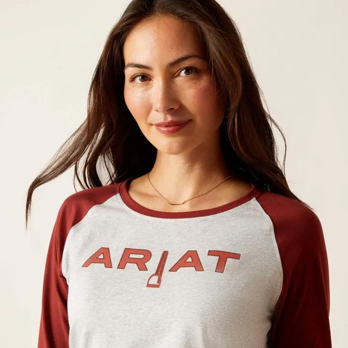 Women TShirts and Tops Ariat Stirrup Leather I TShirt Heather Greyfired Brick Women TShirts and Tops Ariat Stirrup Leather I TShirt Heather Greyfired Brick