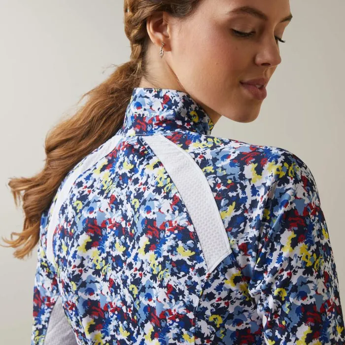 Women TShirts and Tops Ariat Sunstopper 20 14 Zip Baselayer Blue Camo Floral Women TShirts and Tops Ariat Sunstopper 20 14 Zip Baselayer Blue Camo Floral