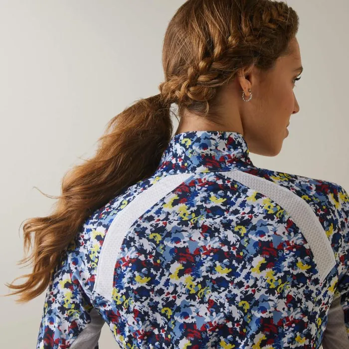 Women TShirts and Tops Ariat Sunstopper 20 14 Zip Baselayer Blue Camo Floral Women TShirts and Tops Ariat Sunstopper 20 14 Zip Baselayer Blue Camo Floral