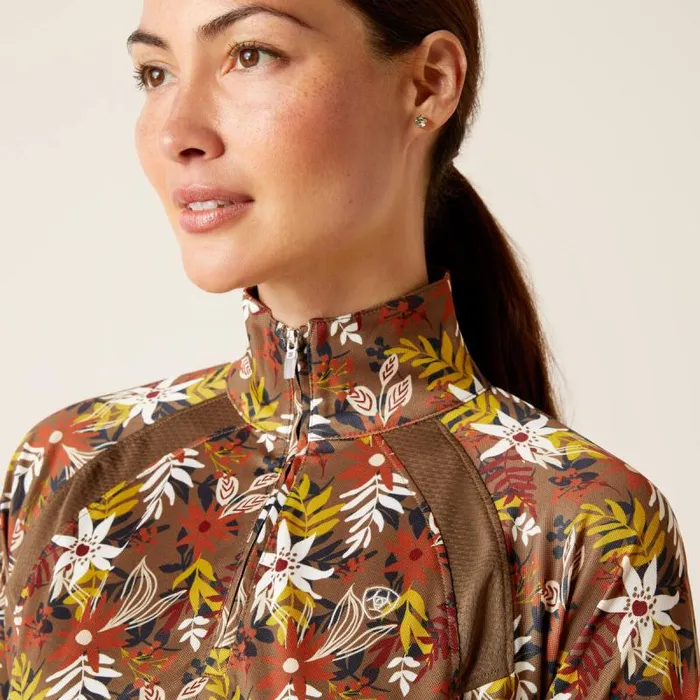 Women TShirts and Tops Ariat Sunstopper 20 14 Zip Baselayer Canteen Floral Women TShirts and Tops Ariat Sunstopper 20 14 Zip Baselayer Canteen Floral